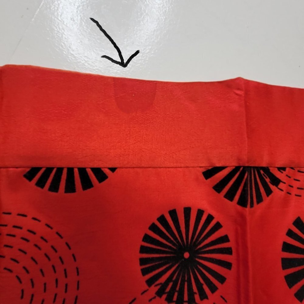Red Rectangular Table Runner with Tassels - Picture 7 of 7